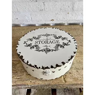 Caja Metálica Redonda Con Asas Y Cierre U.S.A. 1980