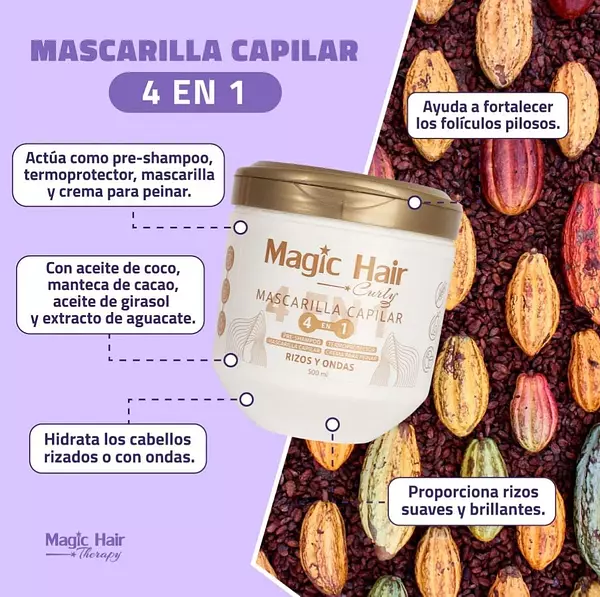 Mascarilla Capilar 4 En 1 Curly Magic Hair