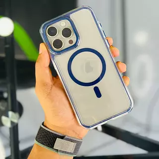 Case 360 Magsafe Antishok Borde Azul Oscuro Iphone 14pro+