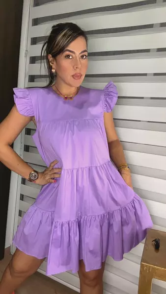 Vestido Corto Lila