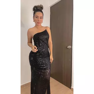 Vestido Largo Lentejuelas – Glamour Y Elegancia