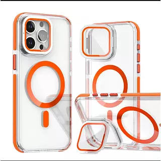 Case Magsafe Con Soporte Naranja Iphone 16pro+