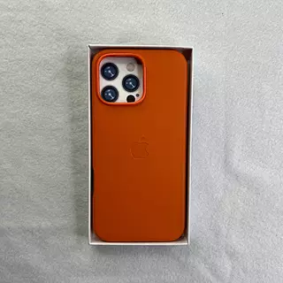 Case Diseño Cuero Magsafe Naranja Iphone 16pro