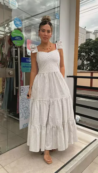 Vestido Blanco-Cafe