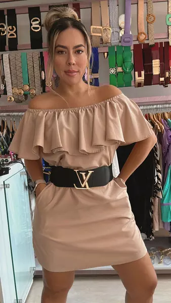 Vestido Corto Beige