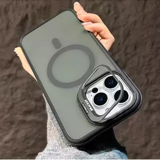 Case Magsafe Borde Gris Soporte Iphone 13pro+