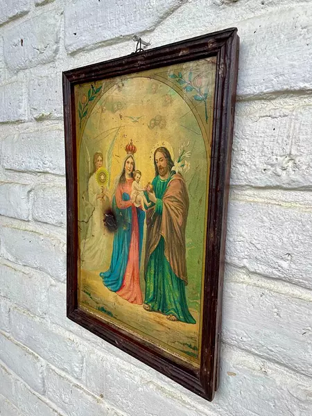 Icono Boyacense Sagrada Familia De La Peña - Colombia 1960