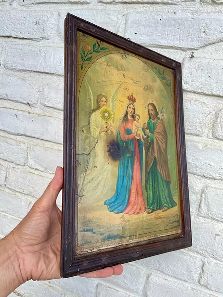 Icono Boyacense Sagrada Familia De La Peña - Colombia 1960