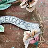 Bienvenido Con Colibrí Y Flores