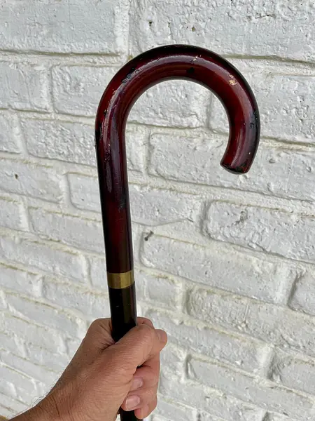 Bastón De Madera Y Mago Curvado Con Tacón De Caucho.