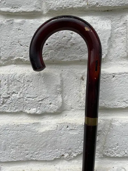 Bastón De Madera Y Mago Curvado Con Tacón De Caucho.