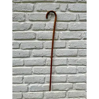 Bastón Antiguo De Bambú Con Mango Curvado.