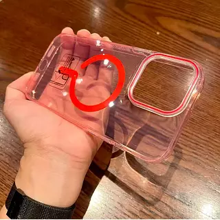 Case Magsafe Translucido Rojo Iphone16pro+