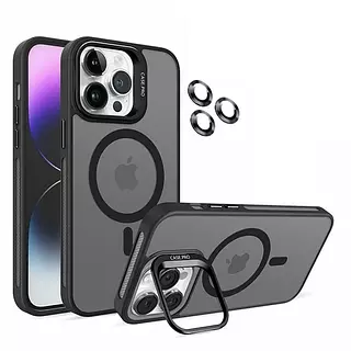 Case Magsafe Negro Mate Protector Cámaras Iphone 16