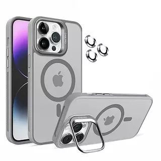 Case Magsafe Gris Mate Soporte Iphone 13/14