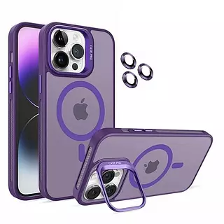Case Magsafe Morado Mate Soporte Iphone 13/14