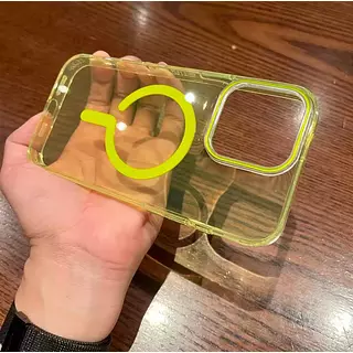 Case Magsafe Translucido Amarillo Iphone 13pro+