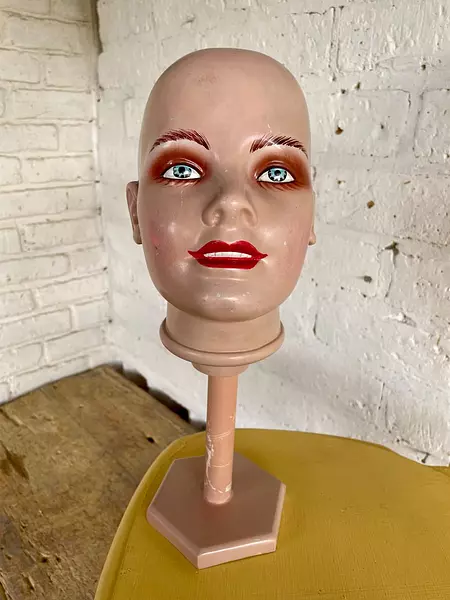 Cabeza De Maniquí Antiguo Base Elongable - U.S.A. 1950