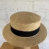 Sombrero De Paja Tipo Canotier Cinta Negra - U.S.A. 2005