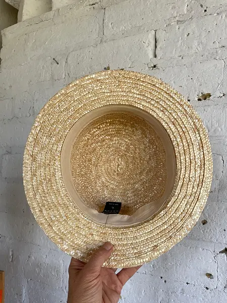 Sombrero De Paja Tipo Canotier Cinta Negra - U.S.A. 2005