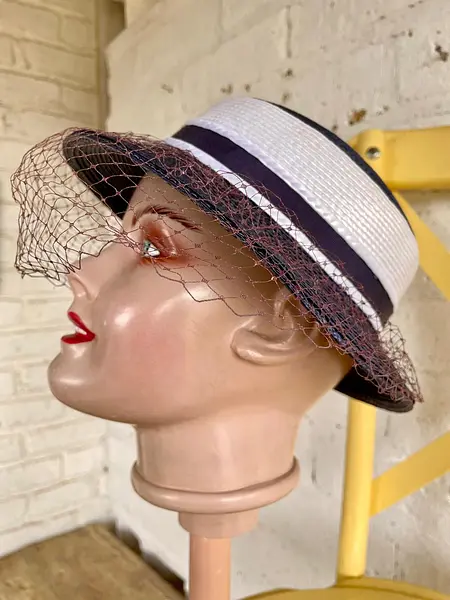 Sombrero Con Malla De Tul - 1960