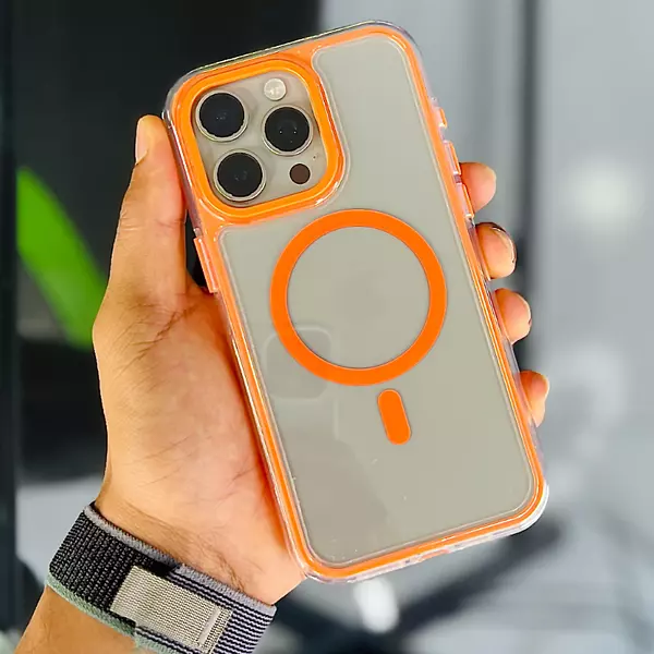 Case 360 Magsafe Antishok Borde Naranja Iphone 11