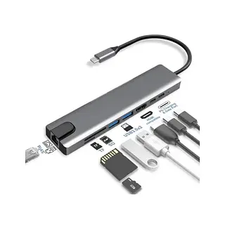 Adaptador Hub Tipo C Multipuerto 8 En 1