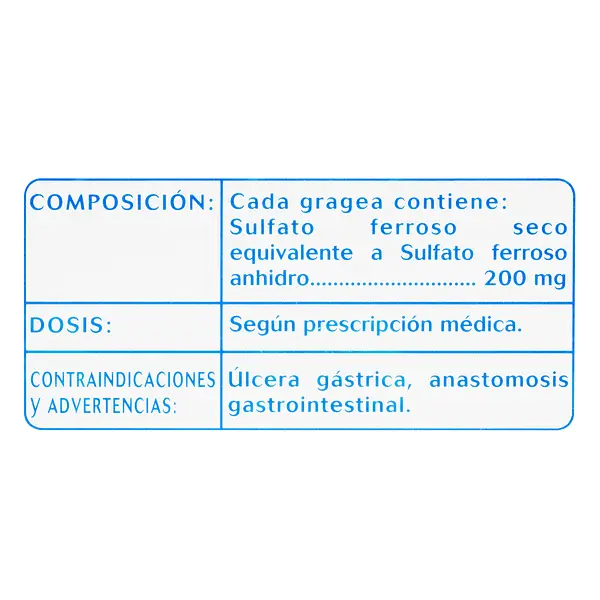 Sulfato Ferroso 200 Mg
