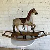 Caballo Balancín Tallado Madera Con Ruedas - Inglaterra 1900