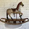 Caballo Balancín Tallado Madera Con Ruedas - Inglaterra 1900
