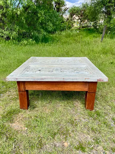Mesa Rústica De Ventana Antigua Calada - Colombia