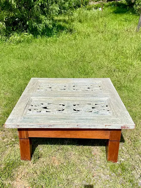 Mesa Rústica De Ventana Antigua Calada - Colombia