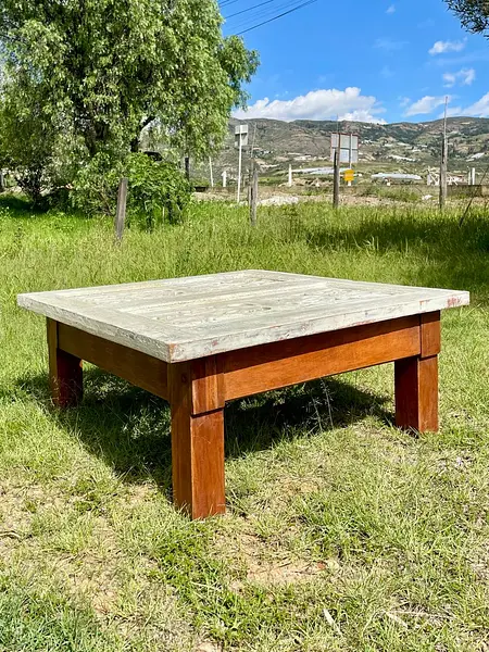 Mesa Rústica De Ventana Antigua Calada - Colombia