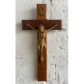 Crucifijo Madera Metal