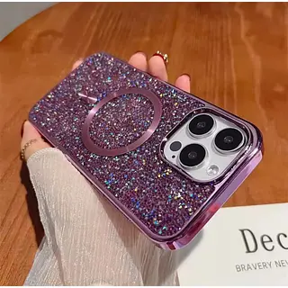 Case Diamante Magsafe Morado Iphone 16pro+