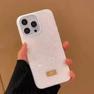 Case Diseño Swarovski Blanco Iphone 16pro+