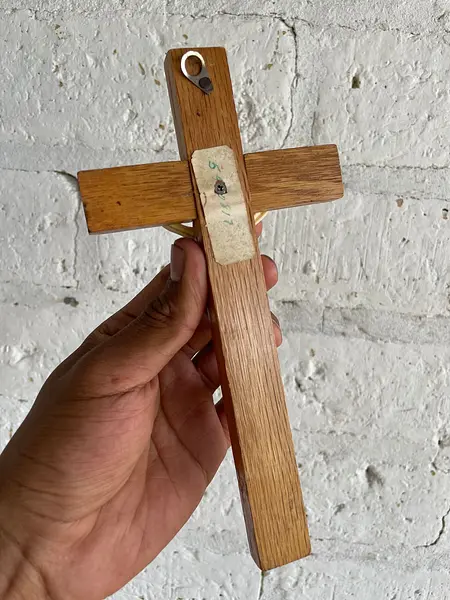 Crucifijo De Pared Madera Y Resina - 1980