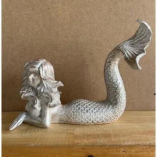 Sirena De Resina Con Apariencia Metálica