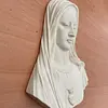 Escultura Italiana De Alabastro Inmaculado Corazón De María
