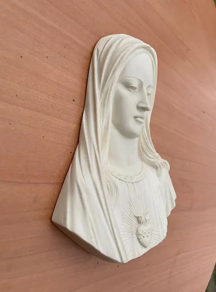 Escultura Italiana De Alabastro Inmaculado Corazón De María