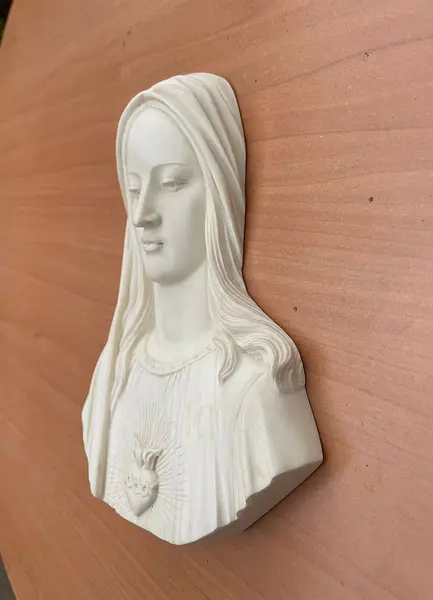 Escultura Italiana De Alabastro Inmaculado Corazón De María