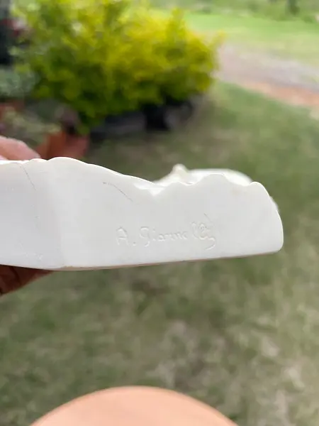 Escultura Italiana De Alabastro Inmaculado Corazón De María