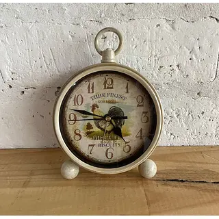 Reloj Metálico De Mesa Redondo Con Patas