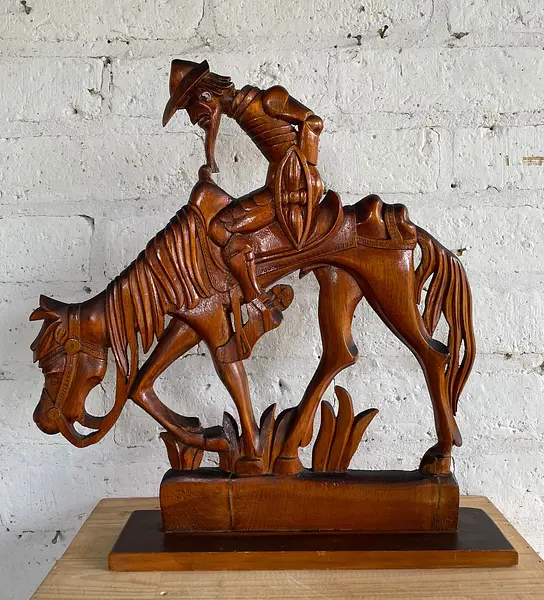 Talla Madera Don Quijote Y Sancho Panza - Colombia 1980