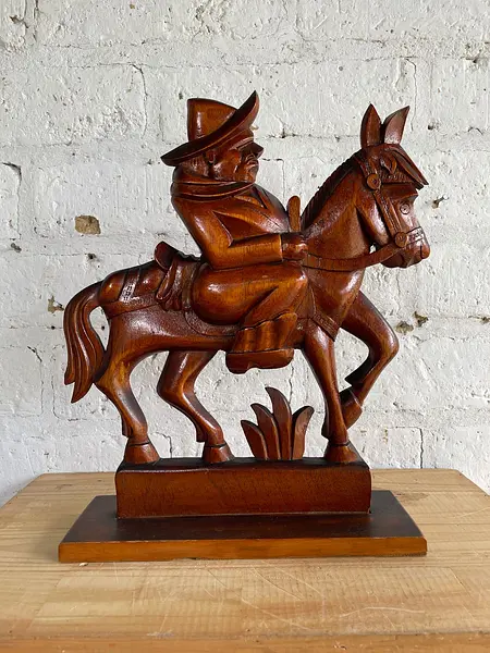 Talla Madera Don Quijote Y Sancho Panza - Colombia 1980