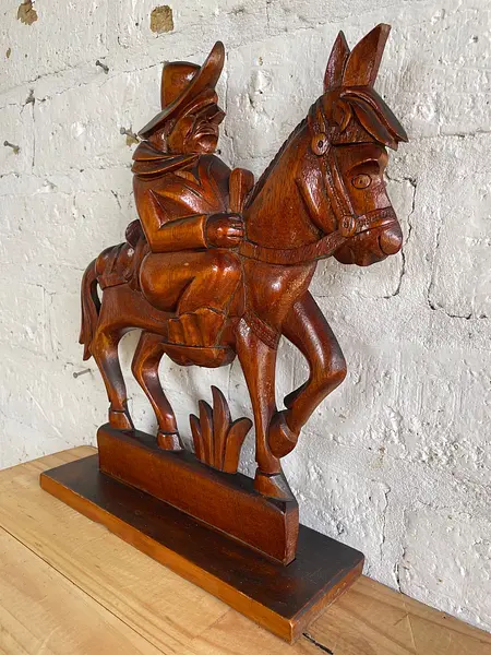 Talla Madera Don Quijote Y Sancho Panza - Colombia 1980