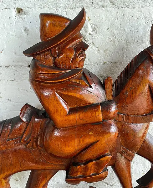 Talla Madera Don Quijote Y Sancho Panza - Colombia 1980