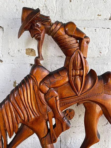 Talla Madera Don Quijote Y Sancho Panza - Colombia 1980