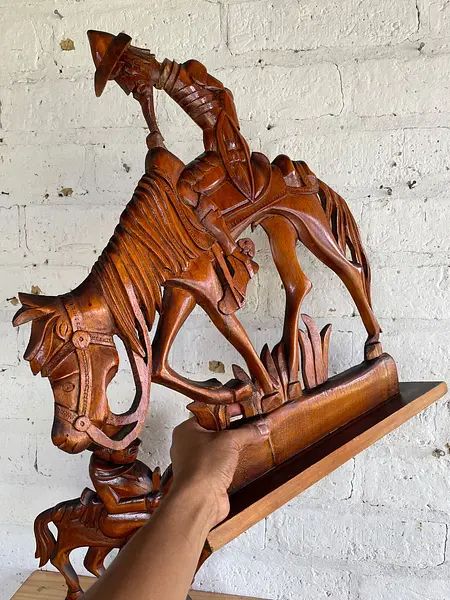 Talla Madera Don Quijote Y Sancho Panza - Colombia 1980