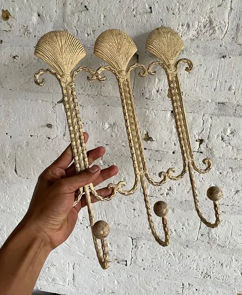Perchero 3 Ganchos De Conchas Marinas Para Pared